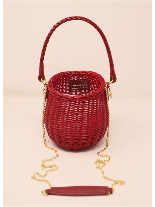 Borsa in midollino rosso Laboratorio Capri | 108ROSSO